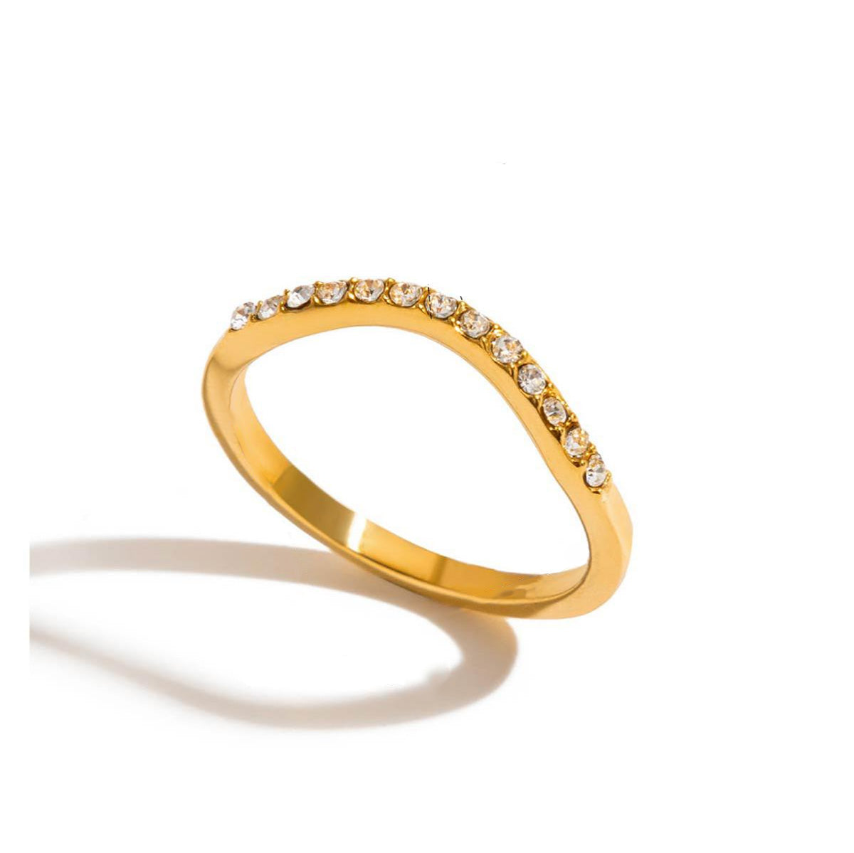 Selena, bague anneaux solitaire zircons
