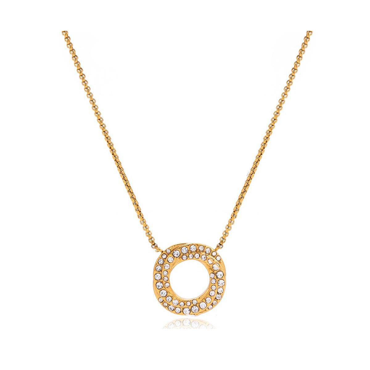 Capucine collier plaqué or 18 kt rond zircons