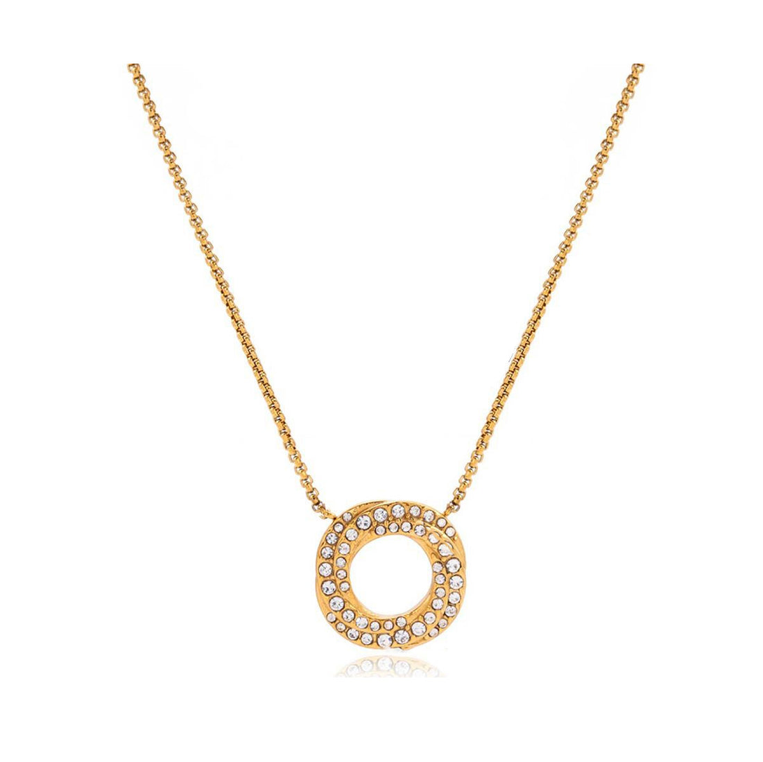 Capucine collier plaqué or 18 kt rond zircons