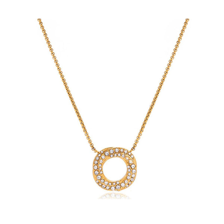 Capucine collier plaqué or 18 kt rond zircons