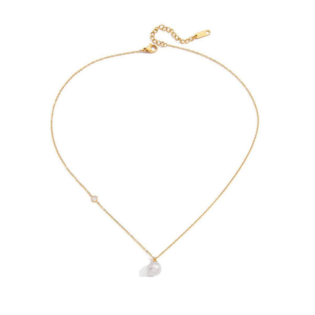 Elena, collier minimaliste avec perle de verre et zircon