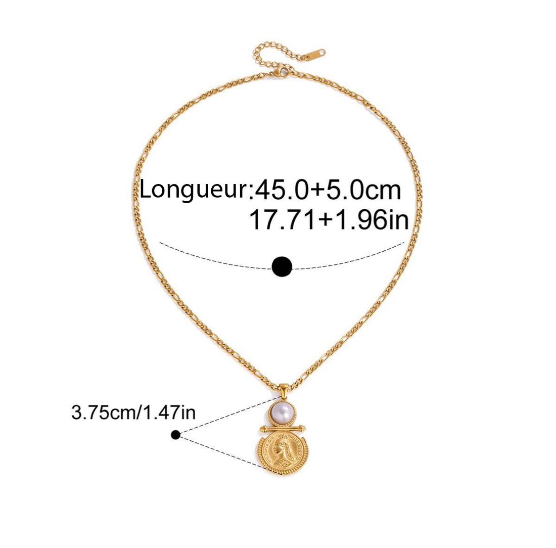 Victoria, collier piece de monnaie antique