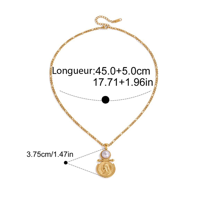 Victoria, collier piece de monnaie antique