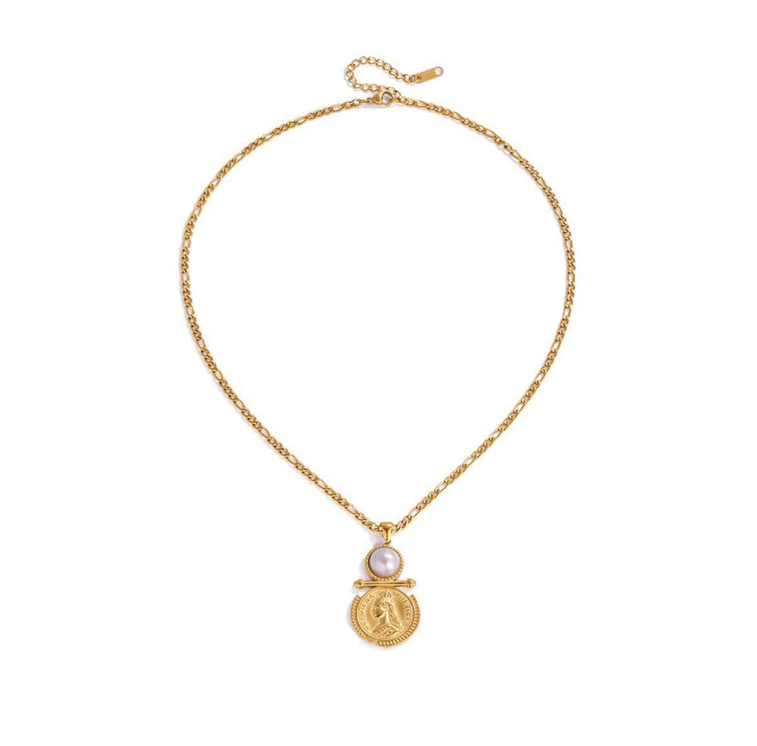 Victoria, collier piece de monnaie antique