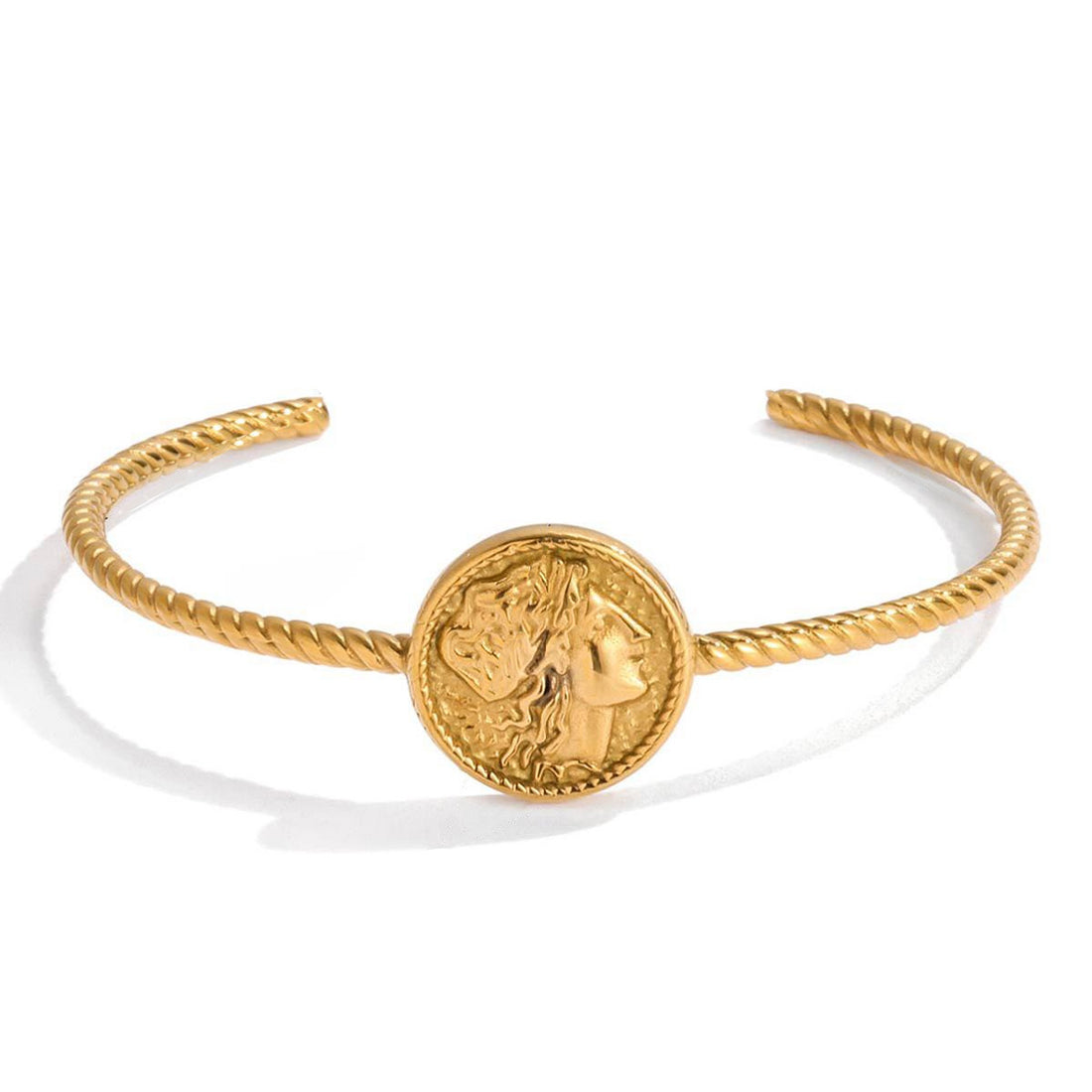 Olympe, bracelet plaqué or 18 kt, piece de monnais