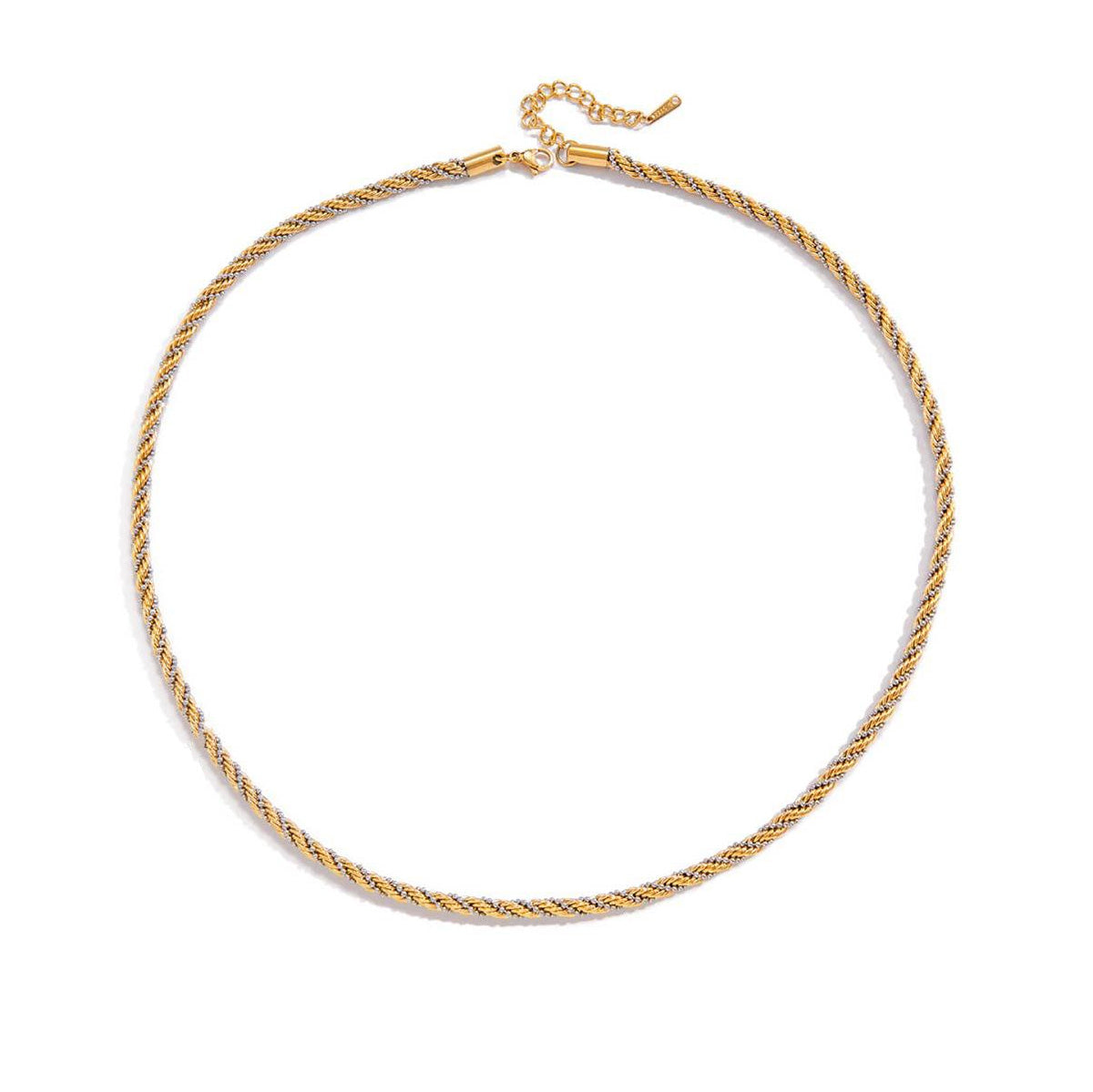 Joy, collier chaine torsadé or et argent