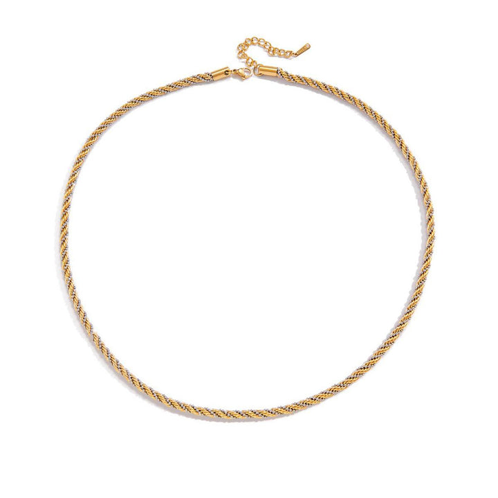 Joy, collier chaine torsadé or et argent