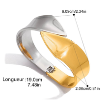 Load image into Gallery viewer, Cloé, solid two-tone 18kt gold-plated bracelet
