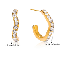 Charger l'image dans la galerie, Celestine boucles d'oreilles anneau zircons
