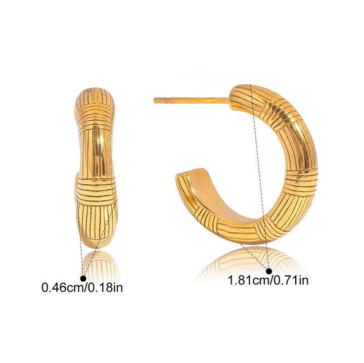 Mathilde, anneaux plaqué or 18 carat, stylisé, carellé