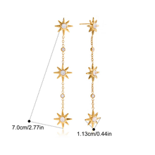 Charger l'image dans la galerie, Adrienne, boucles fini or 18 carat, soleil pendant avec zircons
