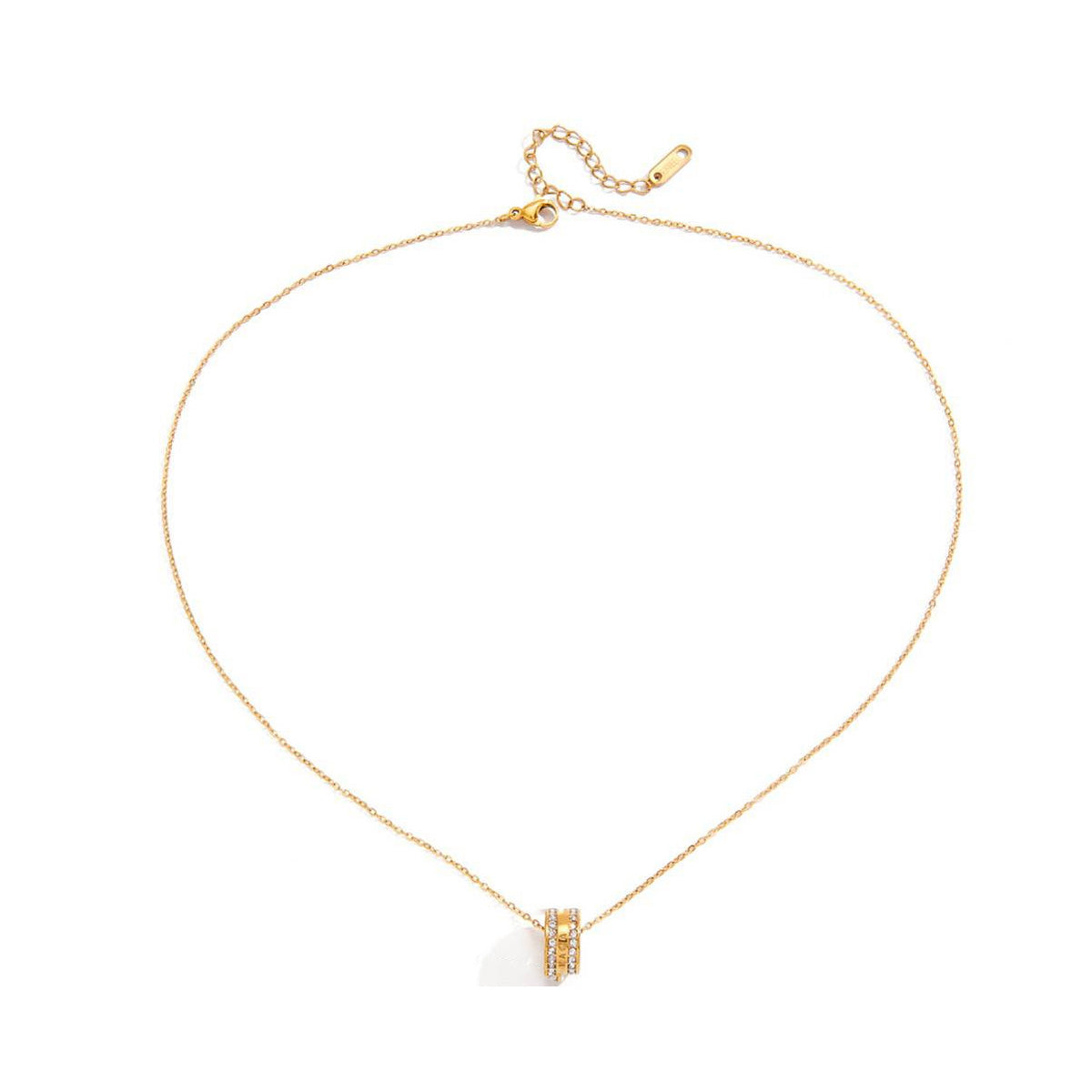 Launa, collier anneau or et zircon