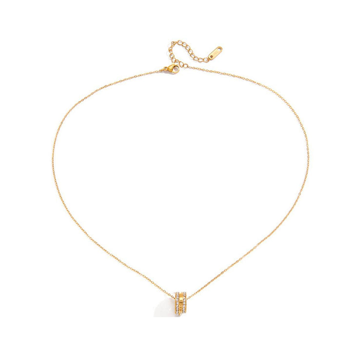 Launa, collier anneau or et zircon