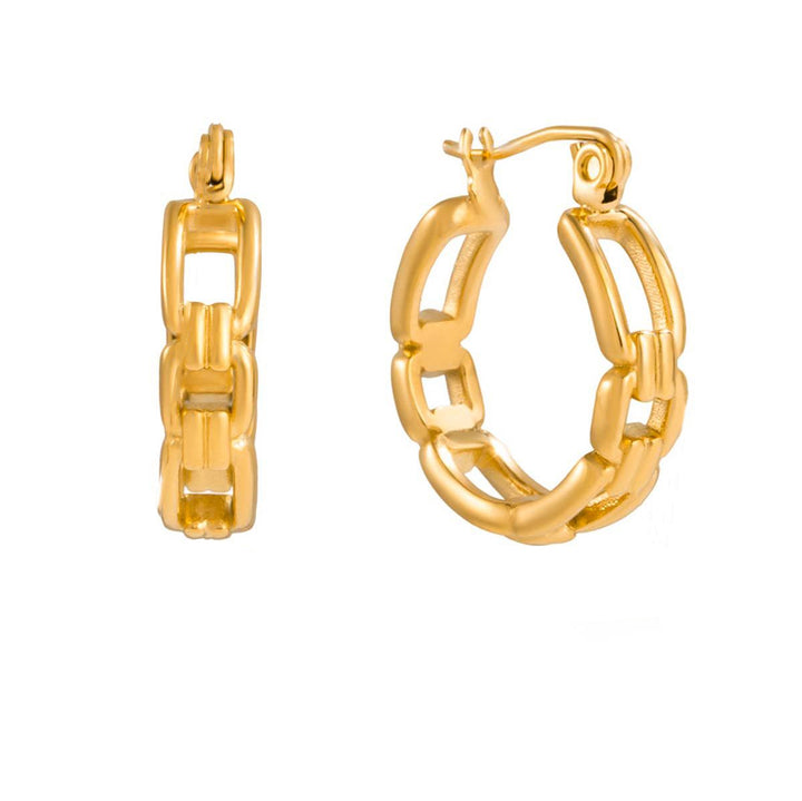 Magalie, anneaux plaqué or 18 carat, minimaliste, enchainé