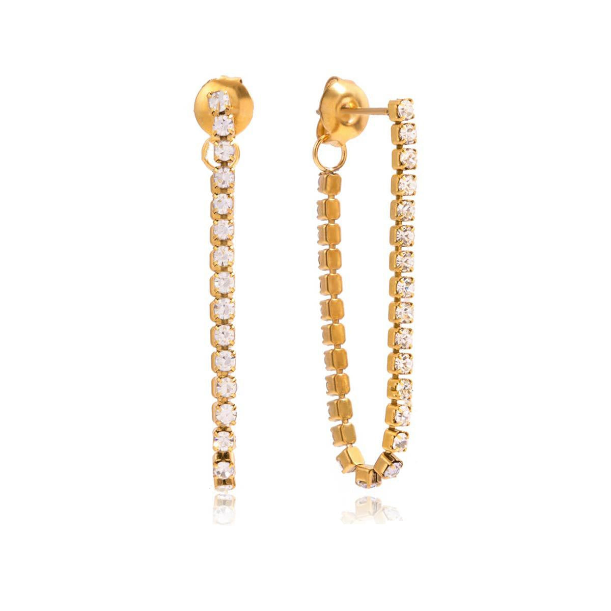 Alice boucles d'oreilles zircons pendant