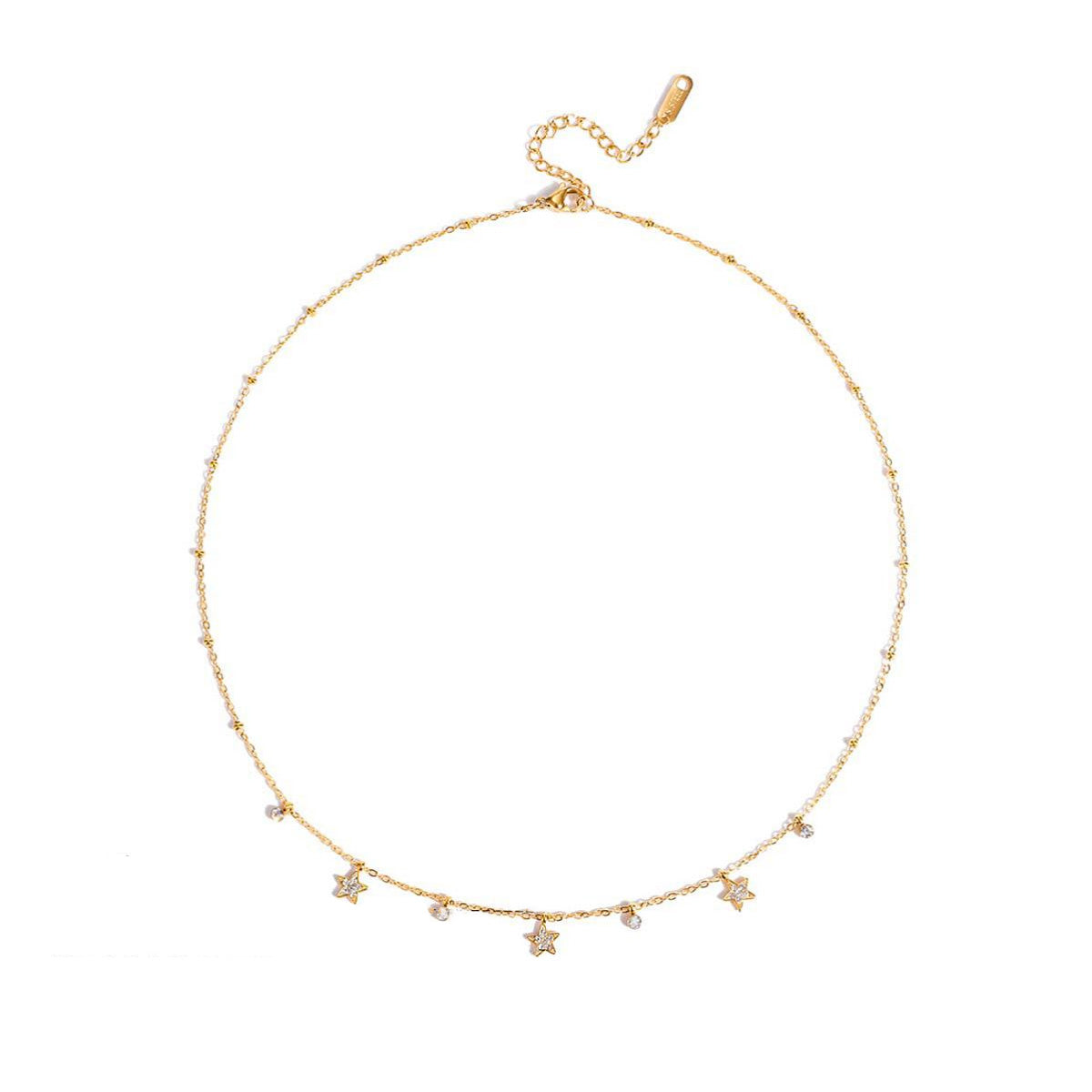 Barbara, collier, etoiles, zircons