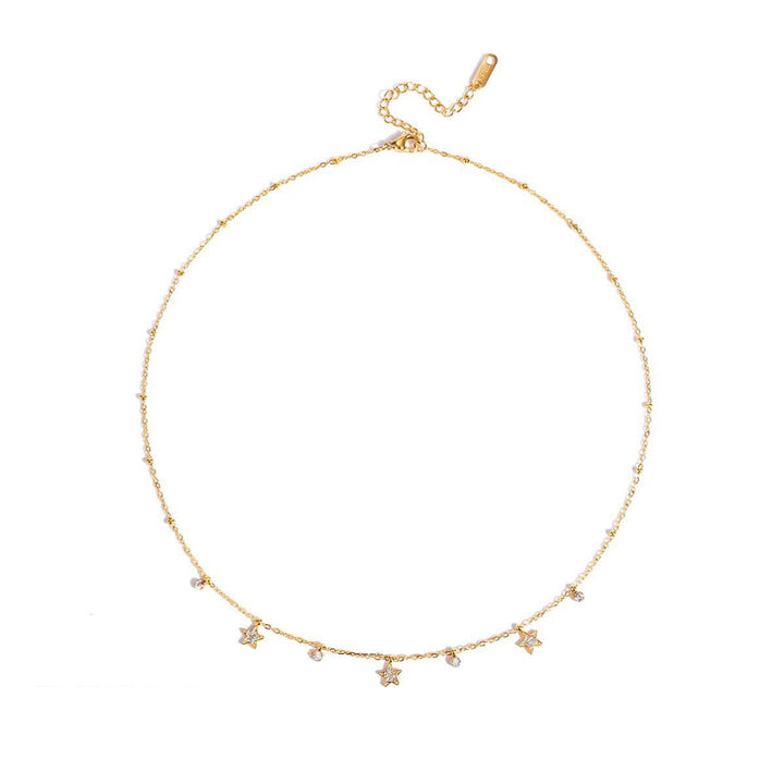 Barbara, collier, etoiles, zircons