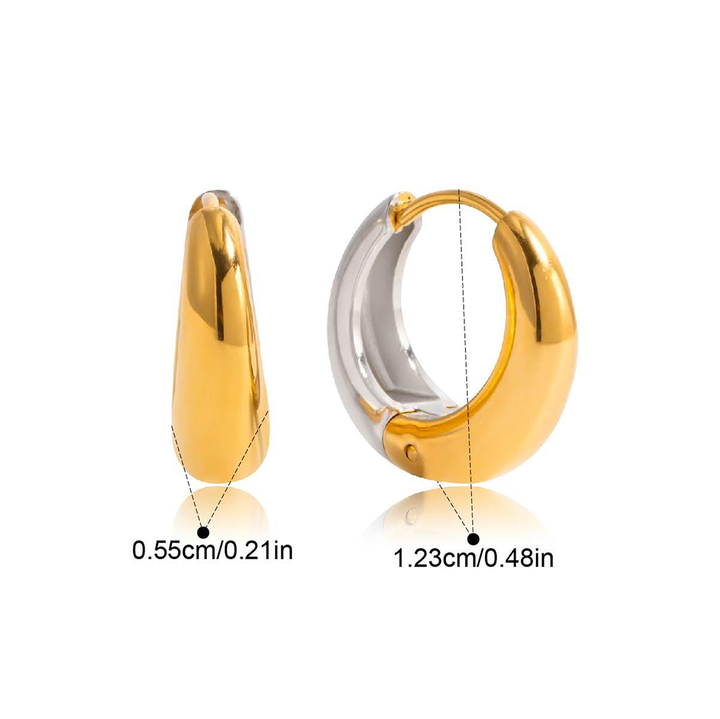 Clothilde boucles  d'oreilles mini créoles deux tons