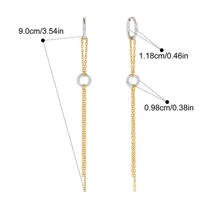 Charger l'image dans la galerie, Ruth, boucles d'oreilles, chaines  pendantes deux tons, deux anneaux, acier inoxydable
