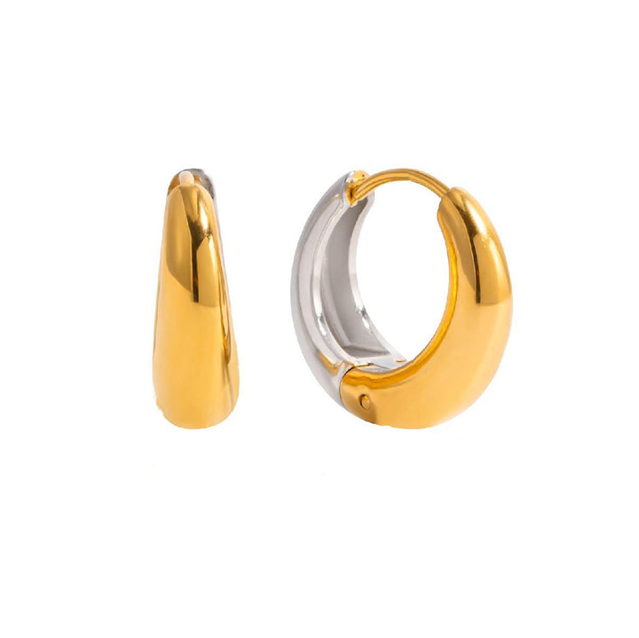 Clothilde boucles  d'oreilles mini créoles deux tons