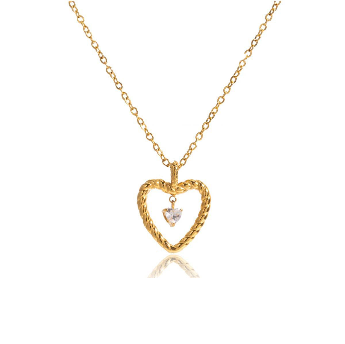 Charlotte, collier pendentif double coeur