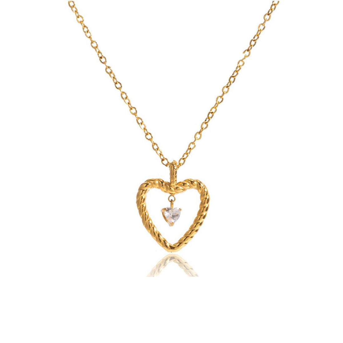 Charlotte, collier pendentif double coeur