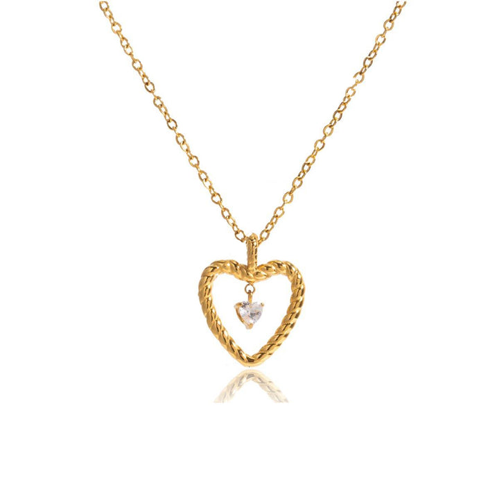 Charlotte, collier pendentif double coeur