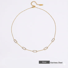 Load image into Gallery viewer, Yasmine, necklace, small rectangular zircon chain
