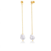 Load image into Gallery viewer, Fleurette, earrings, dangling glass pearls
