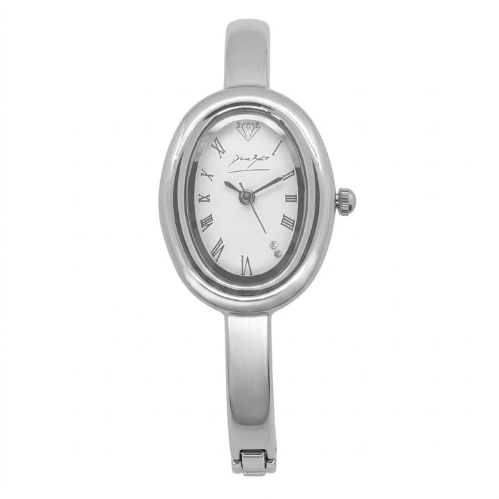 Montre rétro ovale finit argent acier ino9xydable