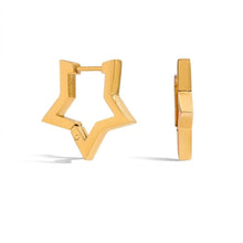 Load image into Gallery viewer, Etoile, boucles d'oreilles, plaqué or 18 carats
