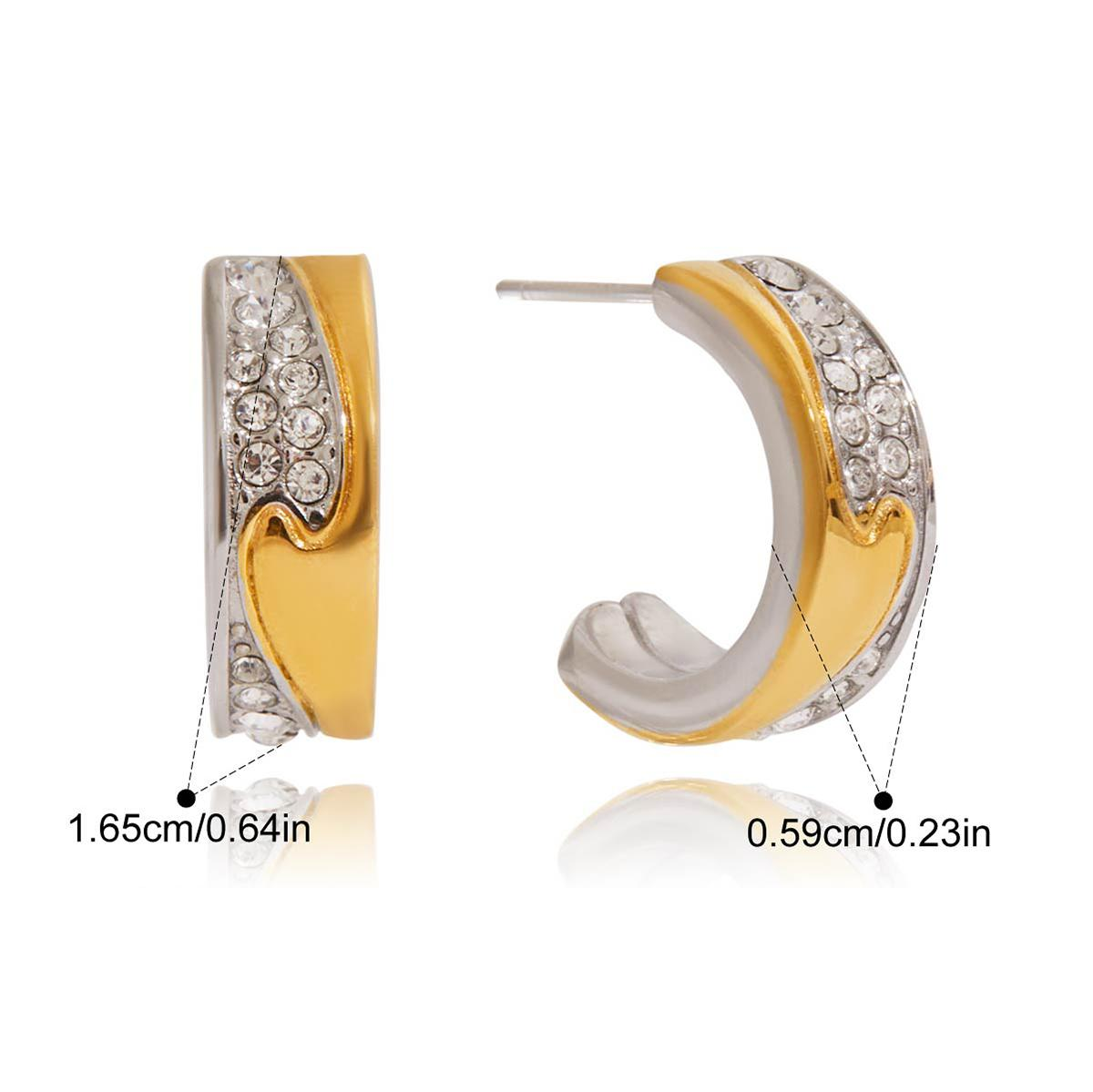 Augustine boucle d'oreilles deux tons cristaux blancs