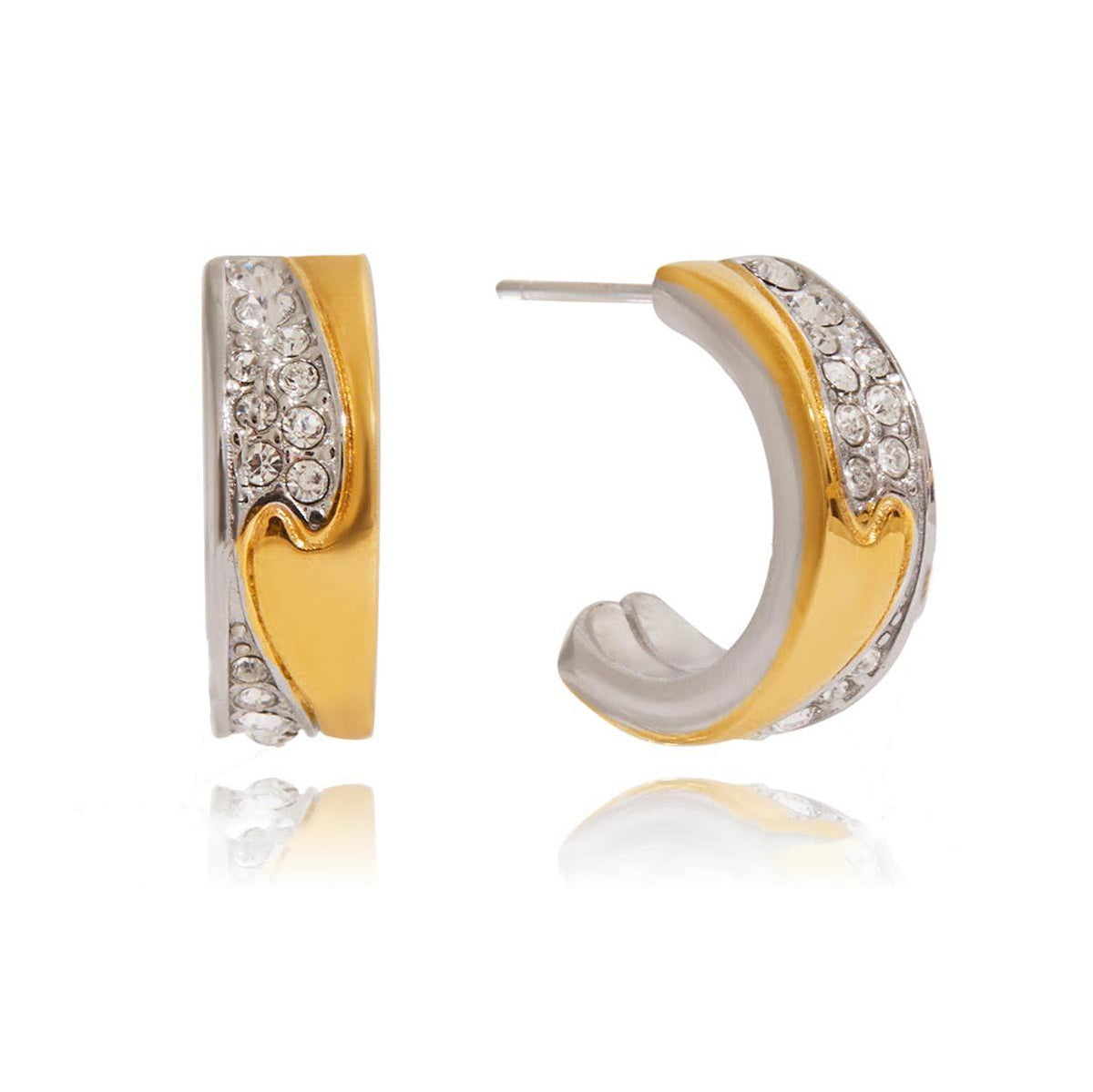 Augustine boucle d'oreilles deux tons cristaux blancs