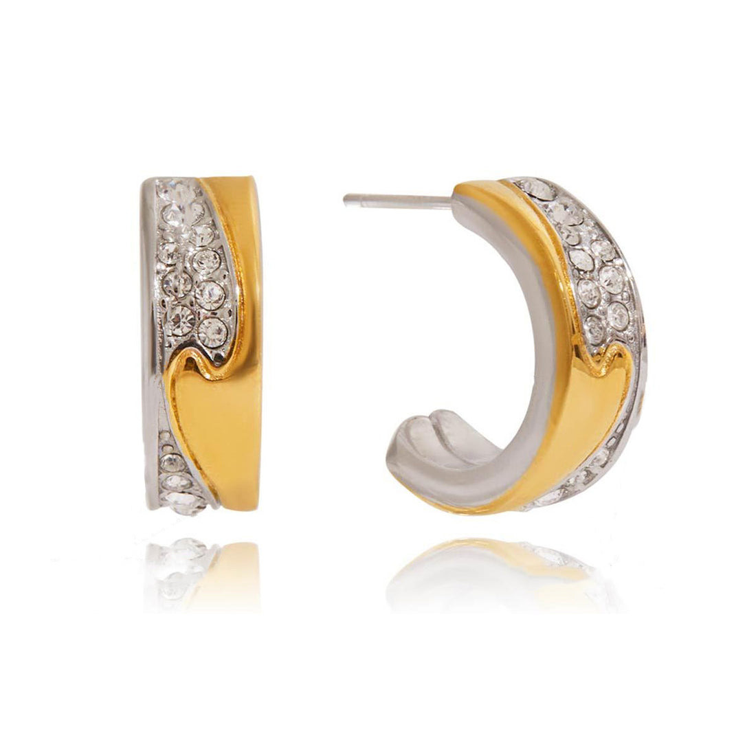 Augustine boucle d'oreilles deux tons cristaux blancs