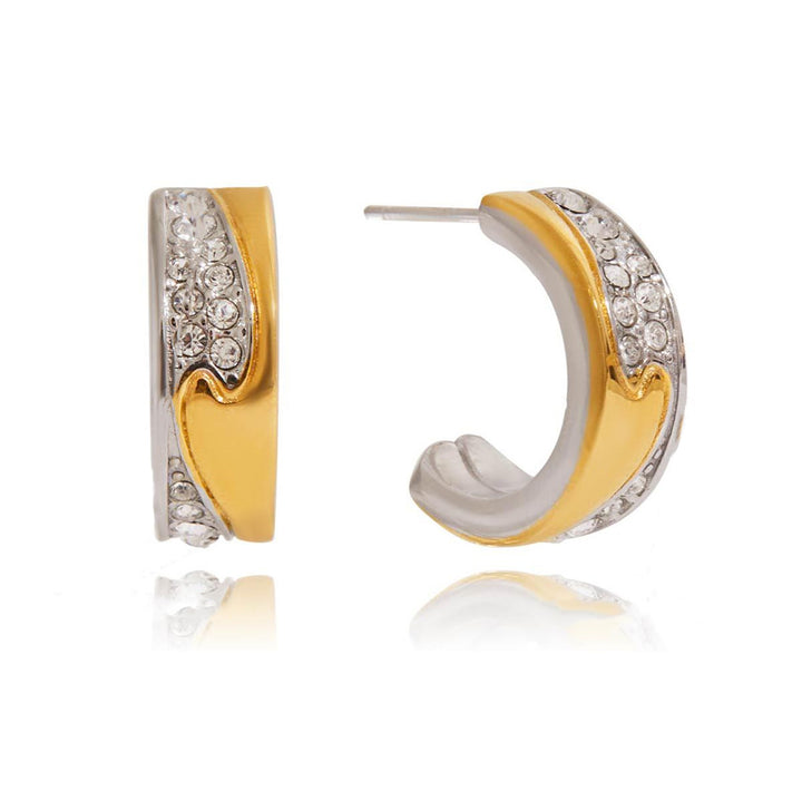 Augustine boucle d'oreilles deux tons cristaux blancs