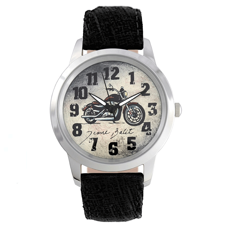 Montre homme unique acier et cuir | MOTO