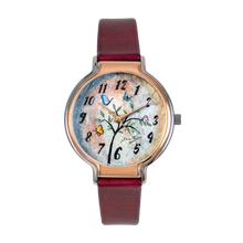 Load image into Gallery viewer, Trendy watch in rose gold and stainless steel/ TREE BUTTERFLIES
