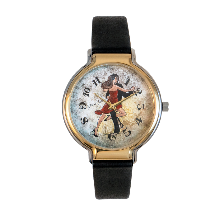 montre femme tendance boitier deux tons fini or et acier inoxydable / TANGO