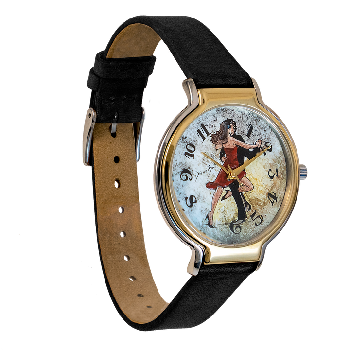 montre femme tendance boitier deux tons fini or et acier inoxydable / TANGO