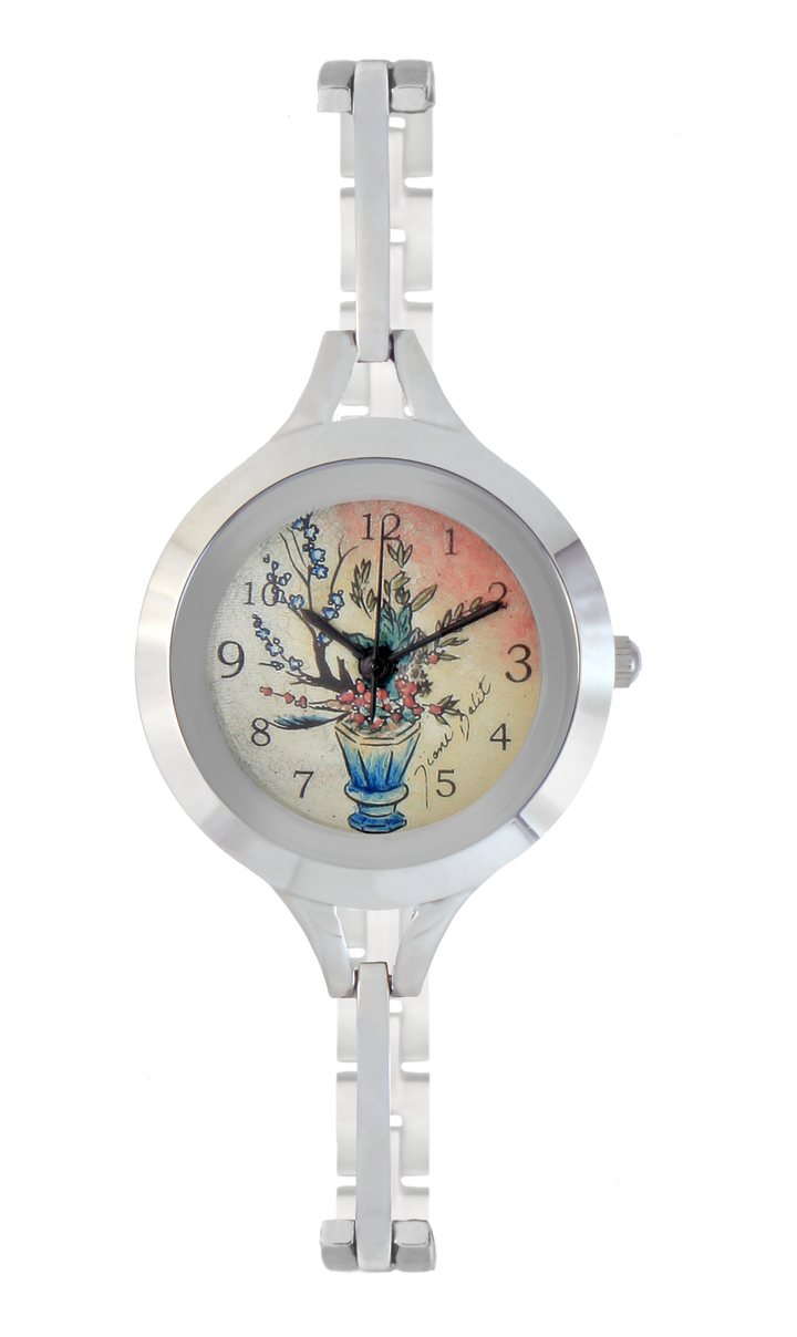 Montre femme bracelet en acier inoxydable | POT DE FLEURS