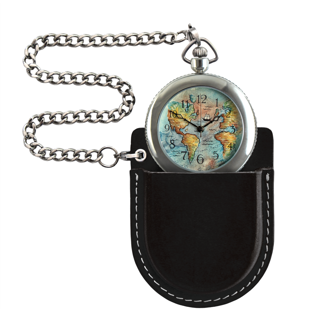 Men's pocket watch | WORLD MAP