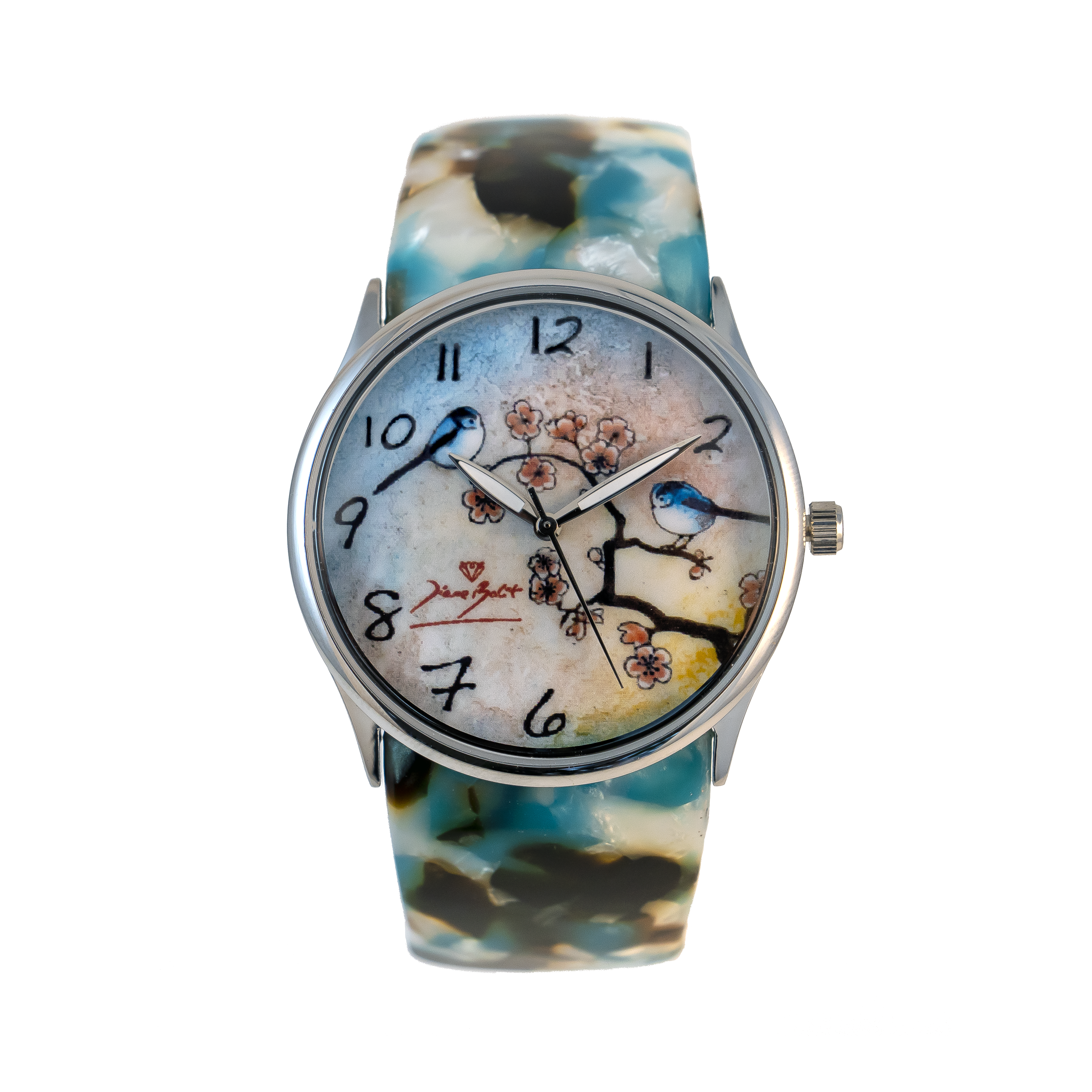 Montre femme fashion bracelet acrylique | CERISIER OISEAUX