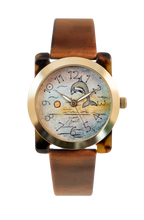 Load image into Gallery viewer, Nautical travel woman watch | SUNSET DOLPHIN
