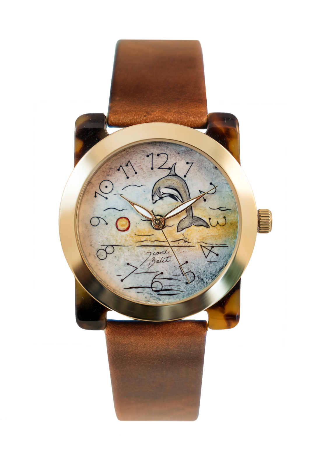 Montre femme voyage nautique | DAUPHIN COUCHÉ SOLEIL