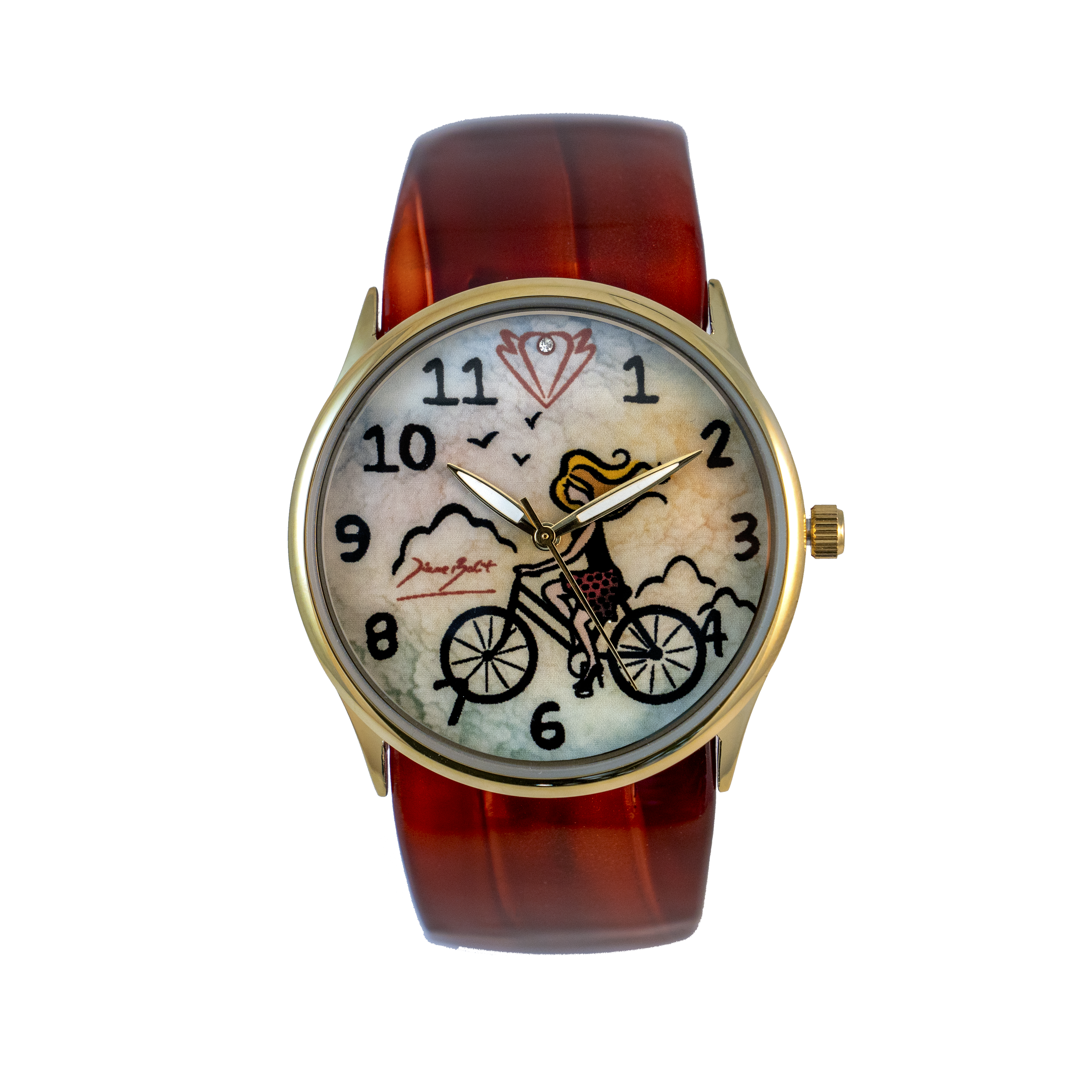 Montre femme fashion bracelet acrylique | FILLE VÉLO