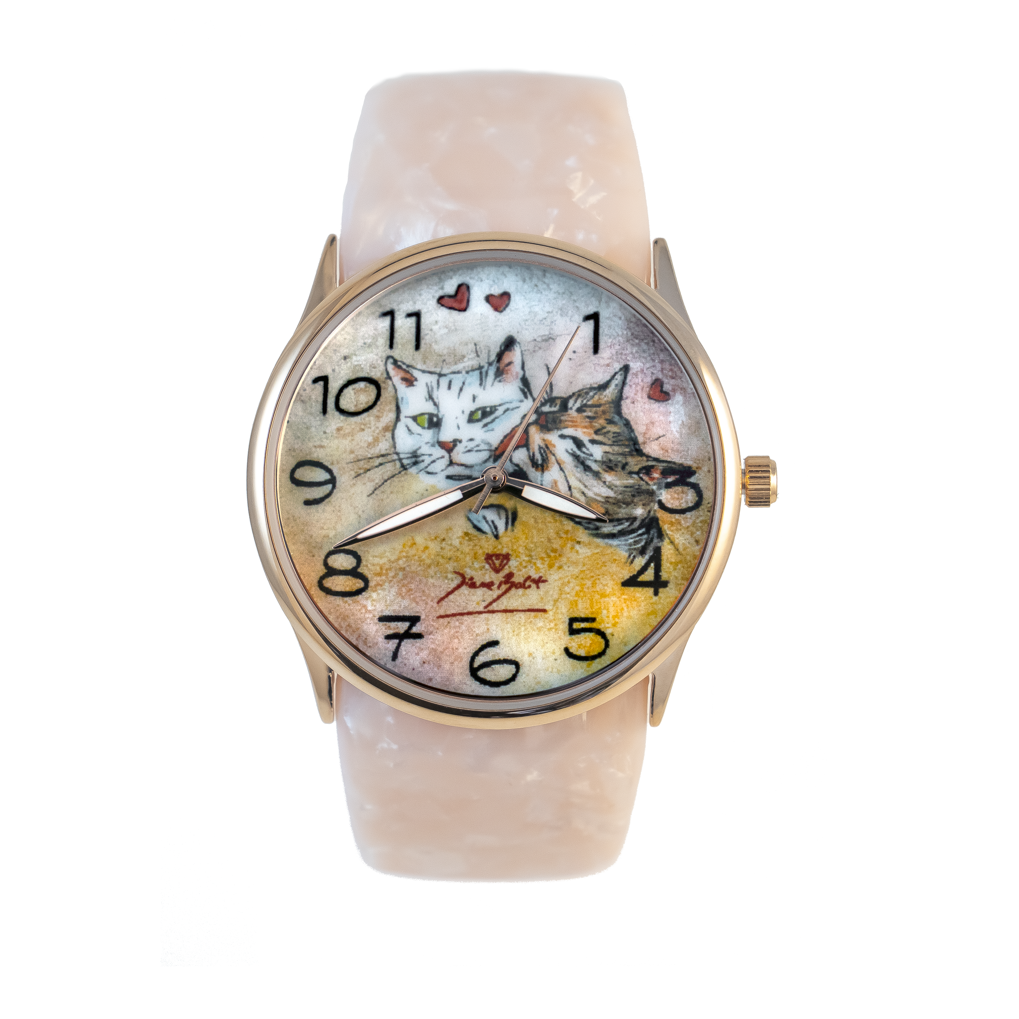 Montre femme fashion bracelet acrylique | DEUX CHATS AMOUREUX