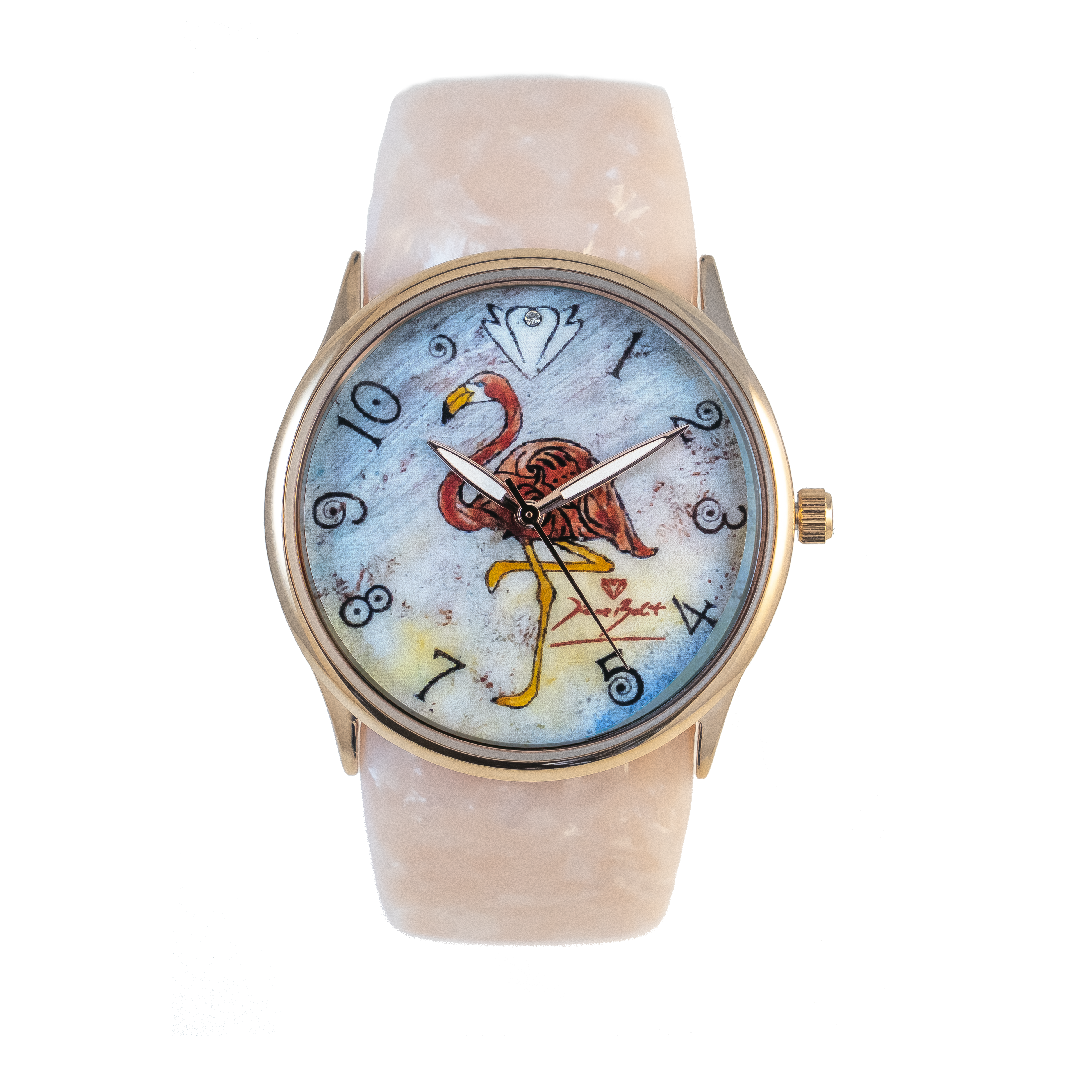 Montre femme fashion bracelet acrylique | FLAMANT ROSE