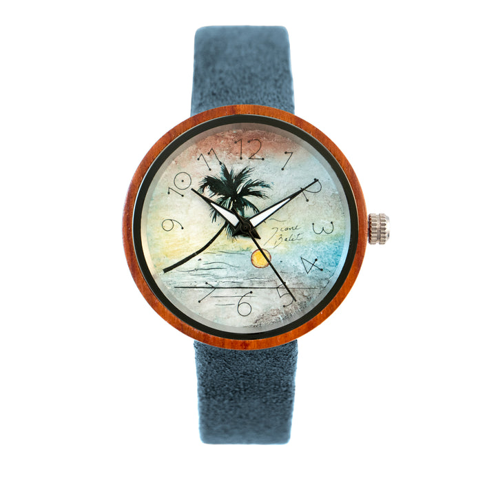 Montre bois exotique voyage | PALMIER COUCHER DE SOLEIL