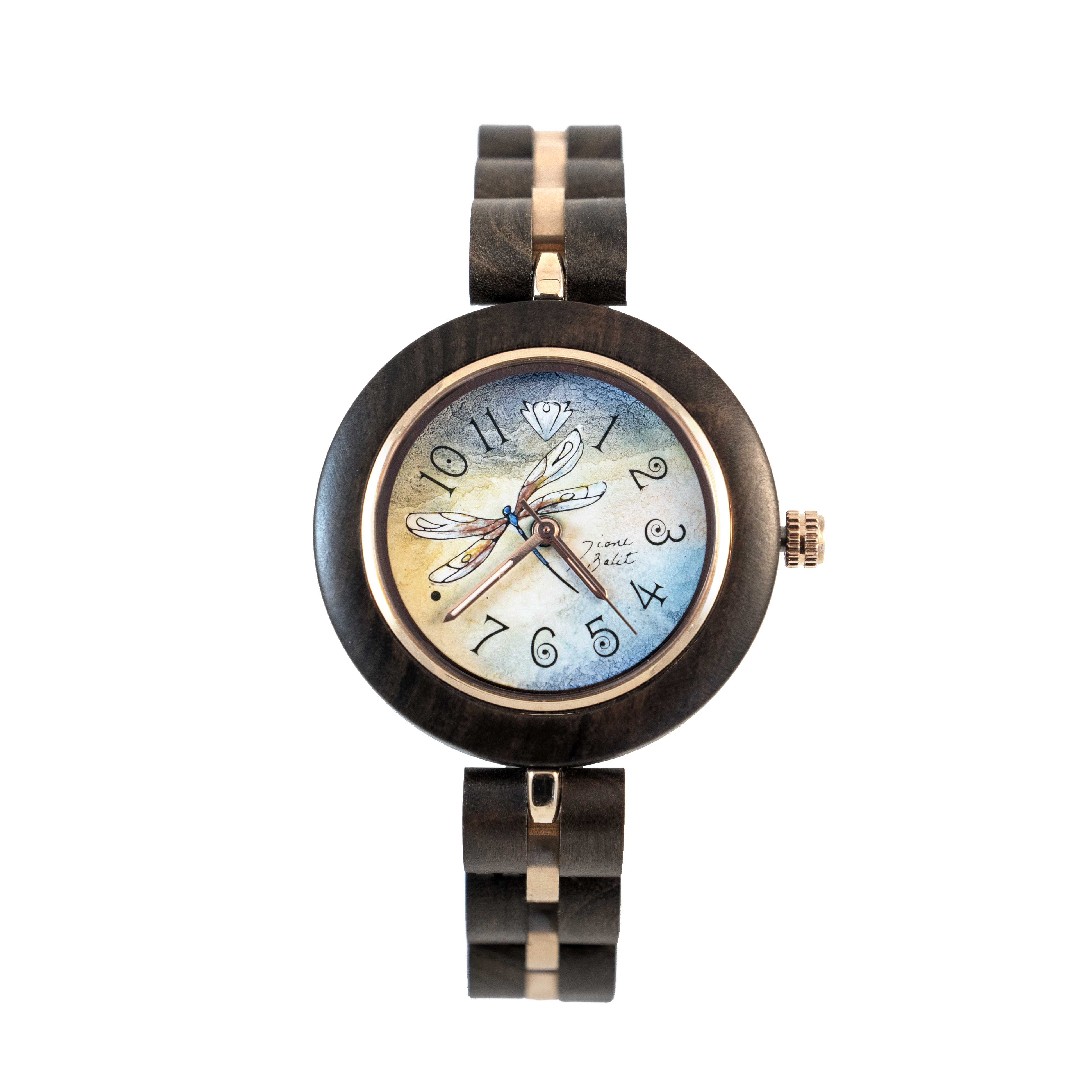 Montre femme bois maille nature | LIBELLULE