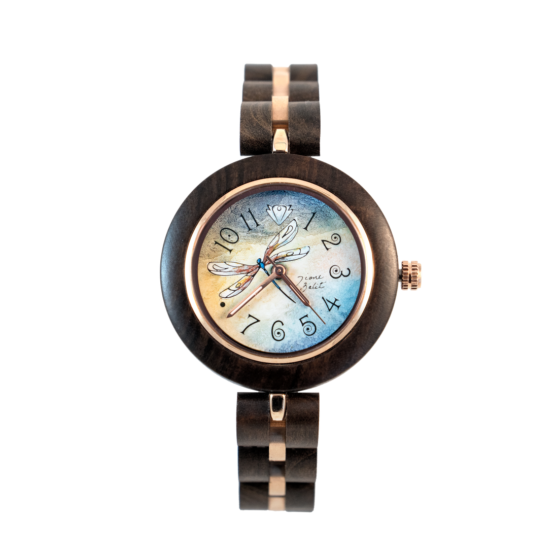 Montre femme bois maille nature | LIBELLULE